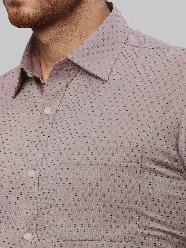 Raymond Men Brown Slim Fit Dobby Cotton Shirts
