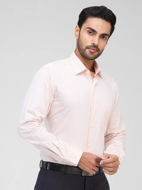 Raymond Men Orange Checks Contemporary Fit Cotton Formal Shirts