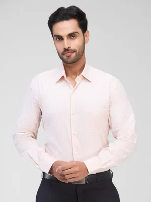 Raymond Men Orange Checks Contemporary Fit Cotton Formal Shirts