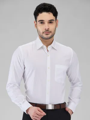 Raymond Men White Structured Regular Fit Cotton Stain Proff Formal Shirt