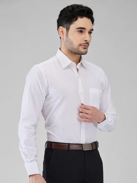 Raymond Men White Structured Regular Fit Cotton Stain Proff Formal Shirt