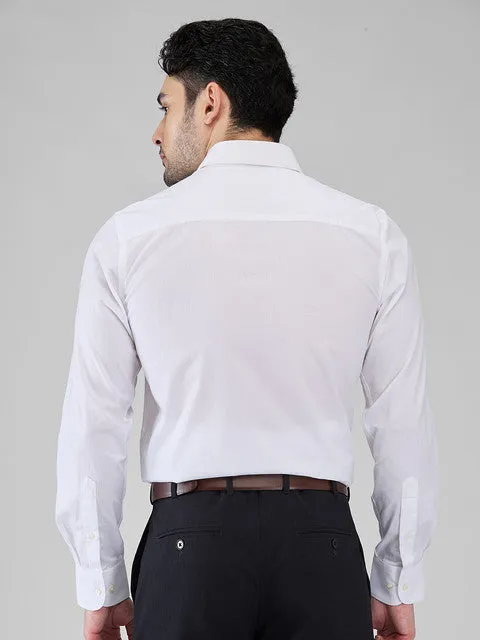 Raymond Men White Structured Regular Fit Cotton Stain Proff Formal Shirt