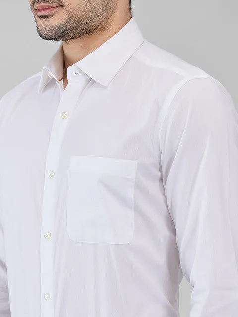 Raymond Men White Structured Regular Fit Cotton Stain Proff Formal Shirt