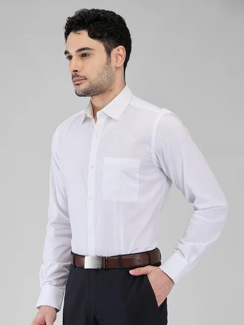 Raymond Men White Structured Regular Fit Cotton Stain Proff Formal Shirt