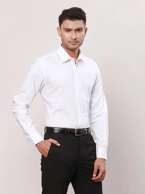 Raymond Men Yellow Checks Contemporary Fit Cotton Formal Shirts