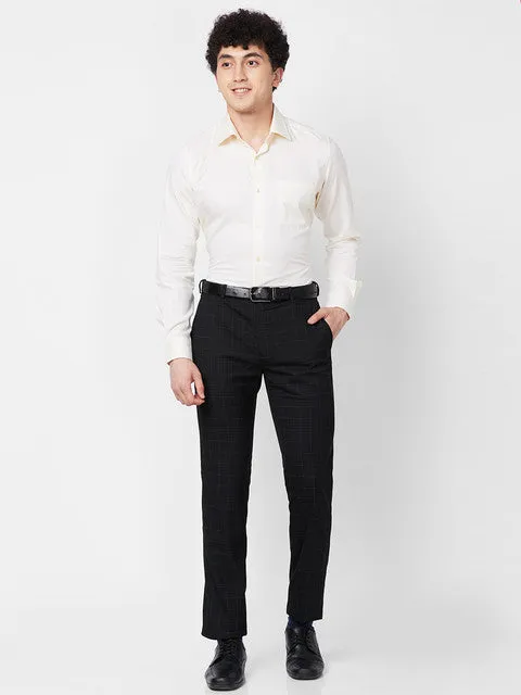 Raymond Men Yellow Solid Contemporary Fit Cotton Formal Shirts