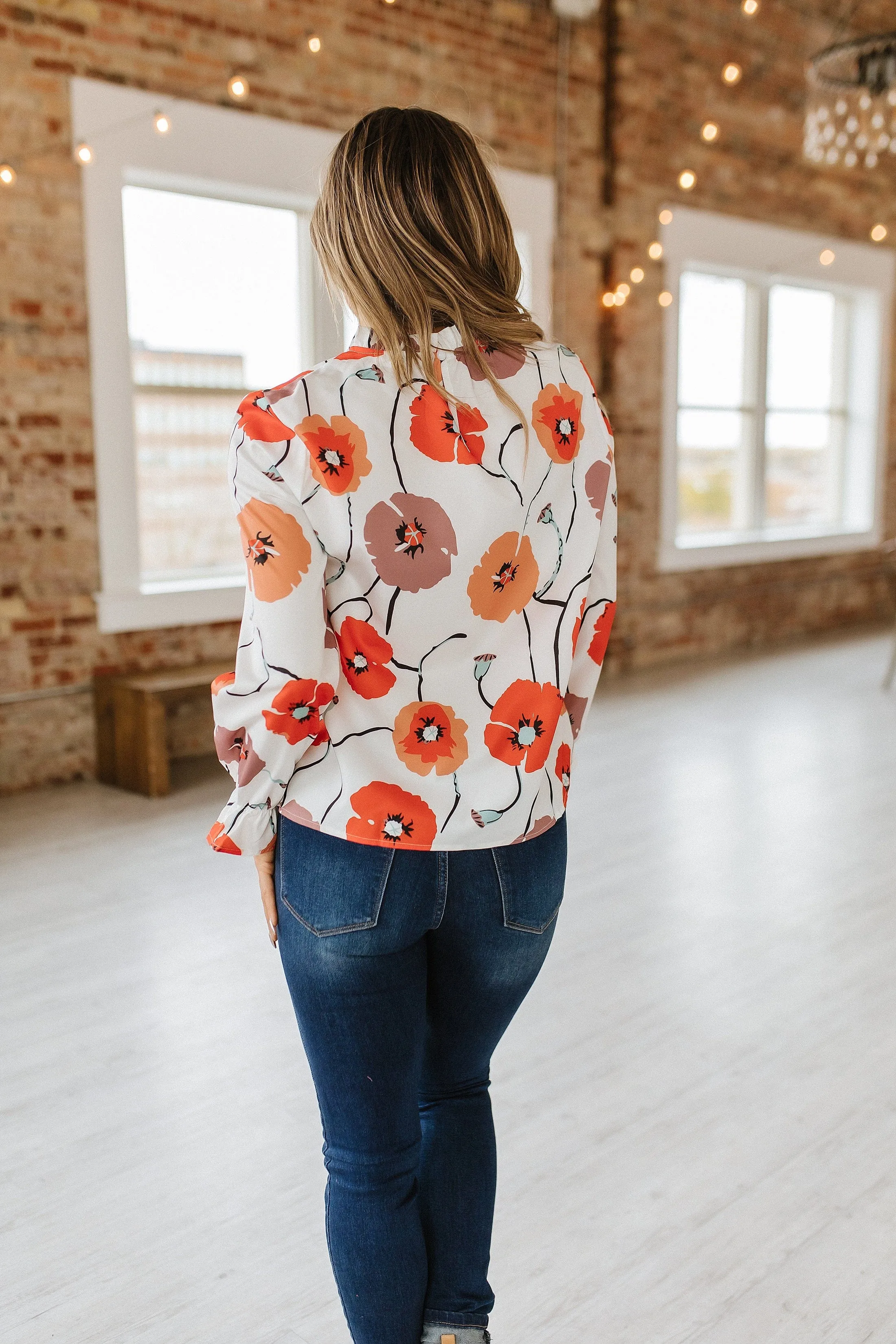 SALE - Preston Frill Neck Blouse | Size 2XL