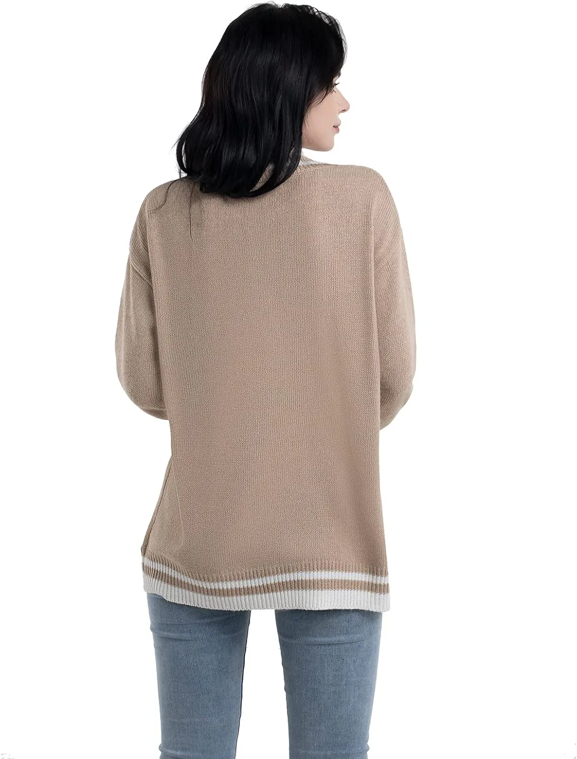 Sanifer Women's Casual Long Sleeve Loose Knit Open Front Sweater Cardigan Coat Outerwear