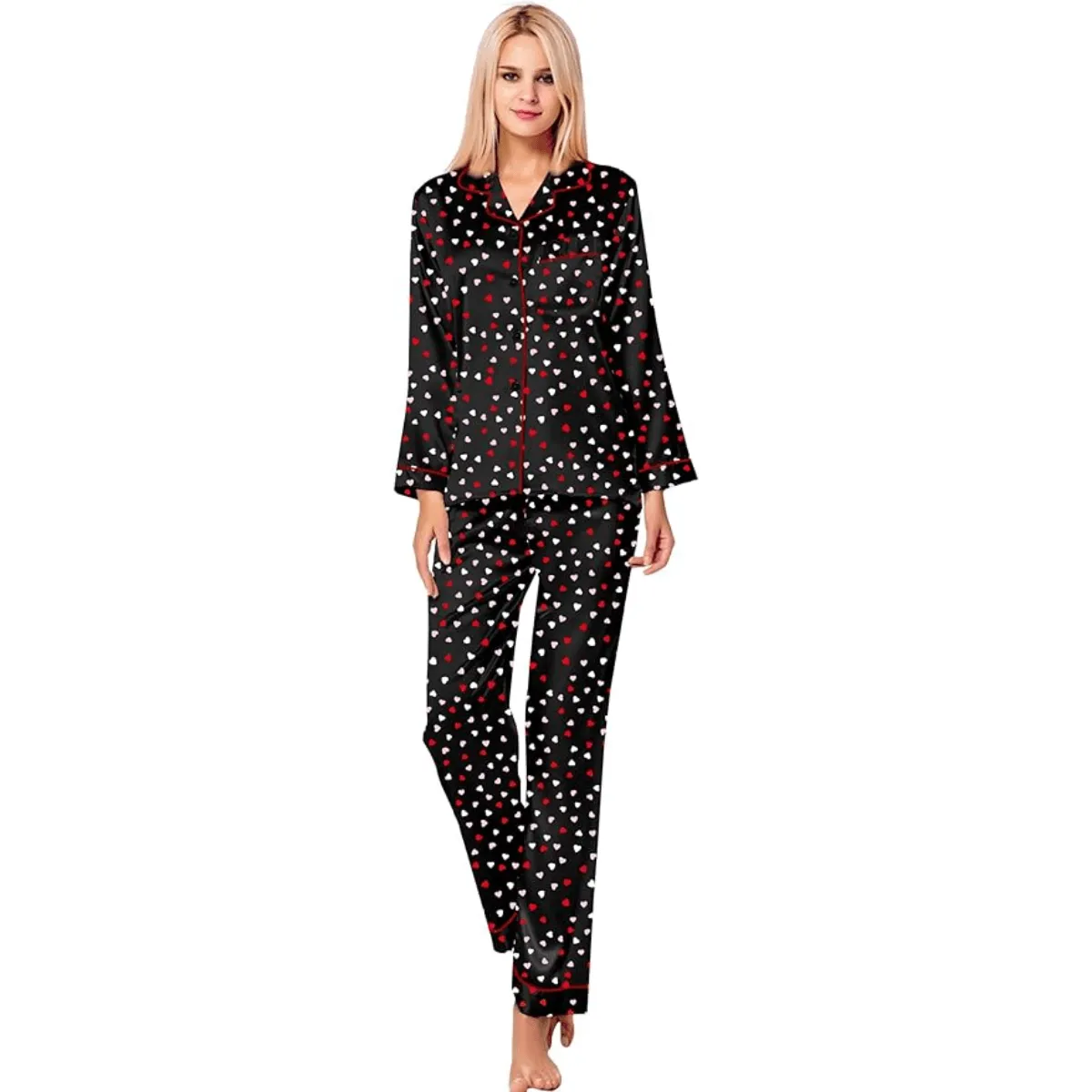 Satin Long Sleeve Pajama  - Comfortable Sleepwear and Lounge Wear