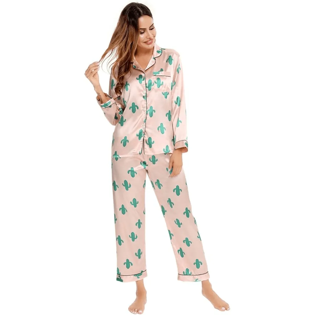 Satin Long Sleeve Pajama  - Comfortable Sleepwear and Lounge Wear