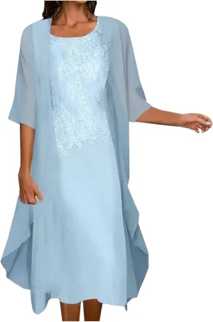 Summer Women Two Piece Maxi Dress Casual Loose Floral Print Cami Dresses with Cardigan Loose Dress for Wedding Guest