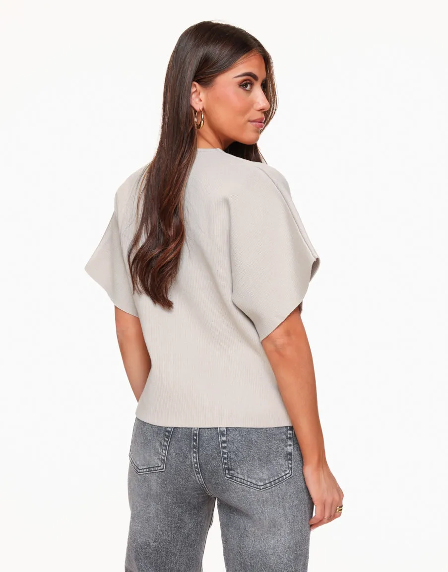 Taupe Gebreide SS - Vest