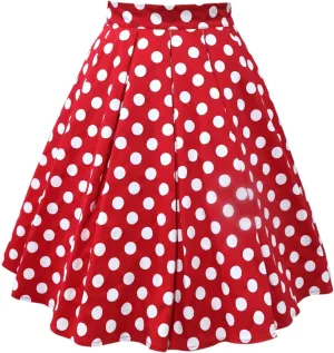 Tennis Skirt for Women Trendy Polka Dot High Elastic Waist Pleated A-Line Dance Casual Short Skirts for Summer Vacation