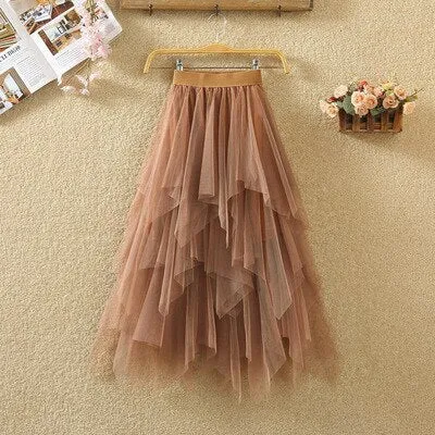 Tulle Skirts Women High Waist