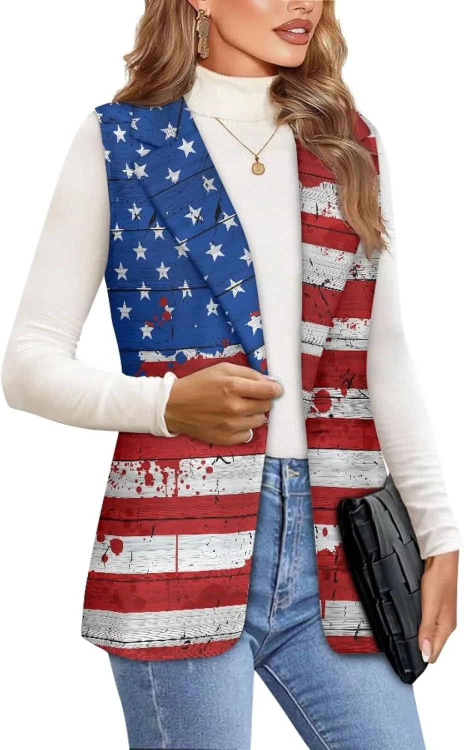 Vest for Women Trendy Loose Casual V Neck 1 Button Sleeveless Waistcoat Lightweight Vest Jacket Tank Tops S-5XL