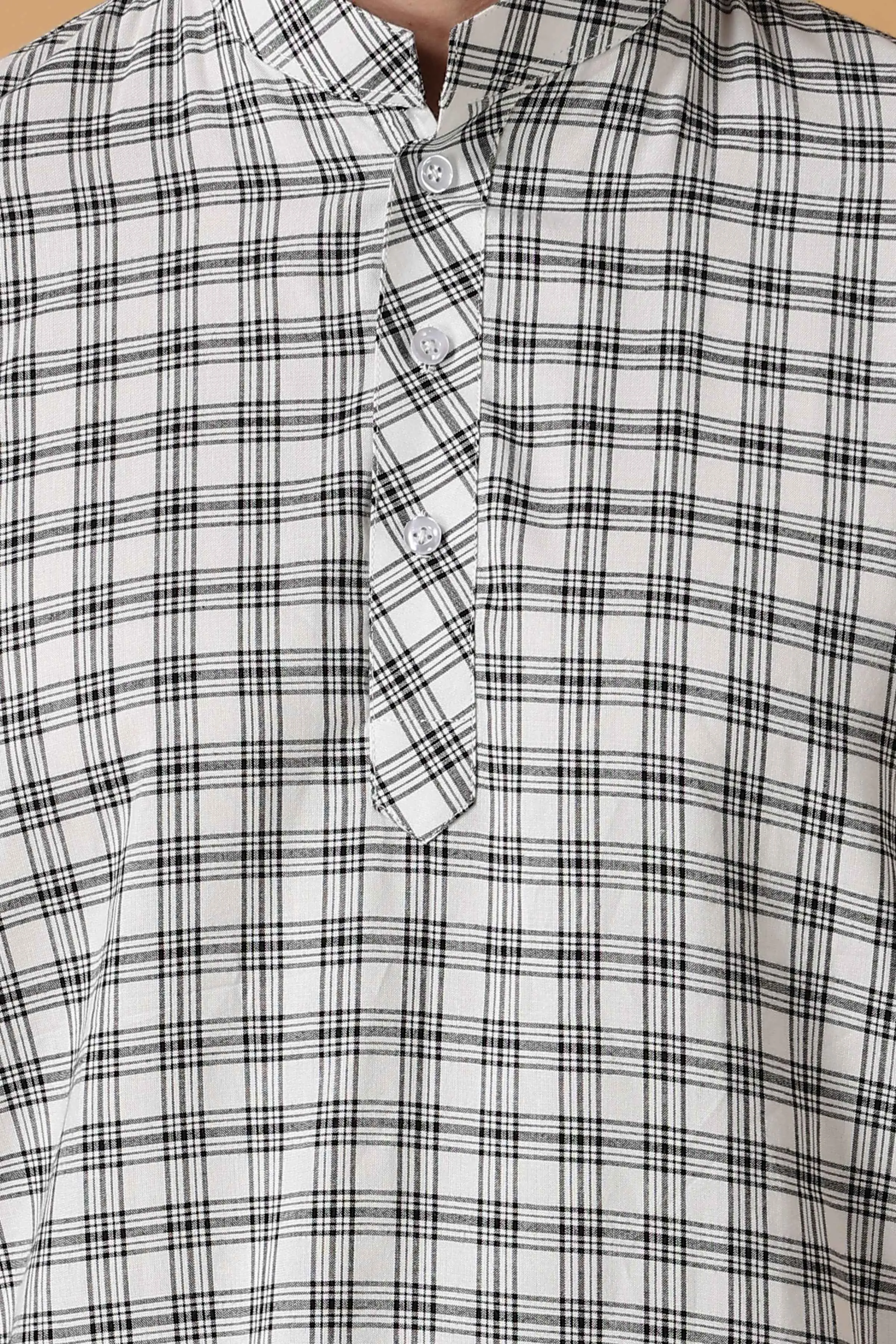 White Checked Lounge Wear Set