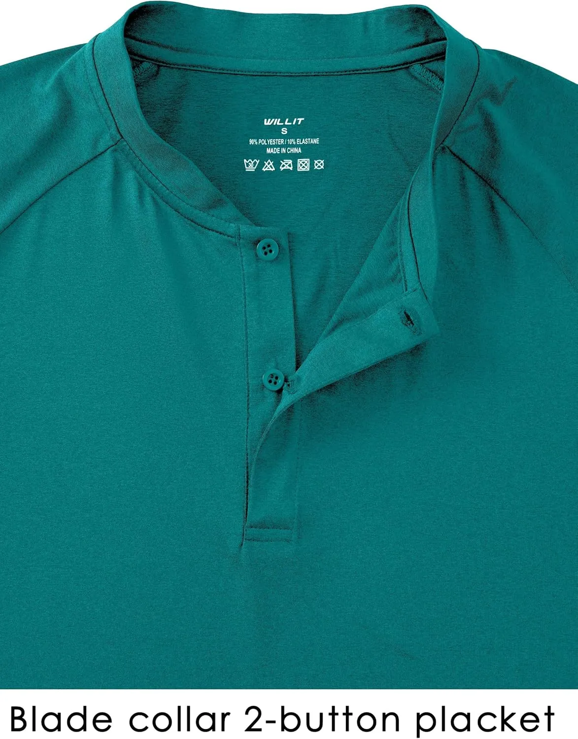 Willit Men's Tennis Shirts Golf Polo Quick Dry Lightweight Casual Short Sleeve Henley Shirt UPF 50 