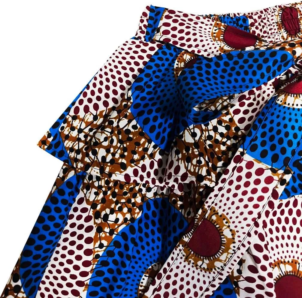 Women African Skirt Dutch Ankara Tradition Print Wax Patchwork Skirts Full Circle Skirt