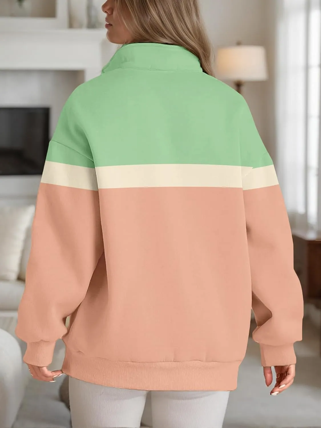 Womens Half Zip Sweatshirts Fall Fashion Oversized Hoodies Pullover Long Sleeve Shirts Clothes
