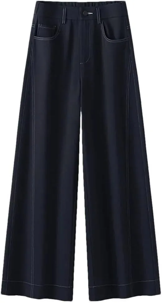 Women's High Waist Wide Leg Pants Straight Loose Trousers