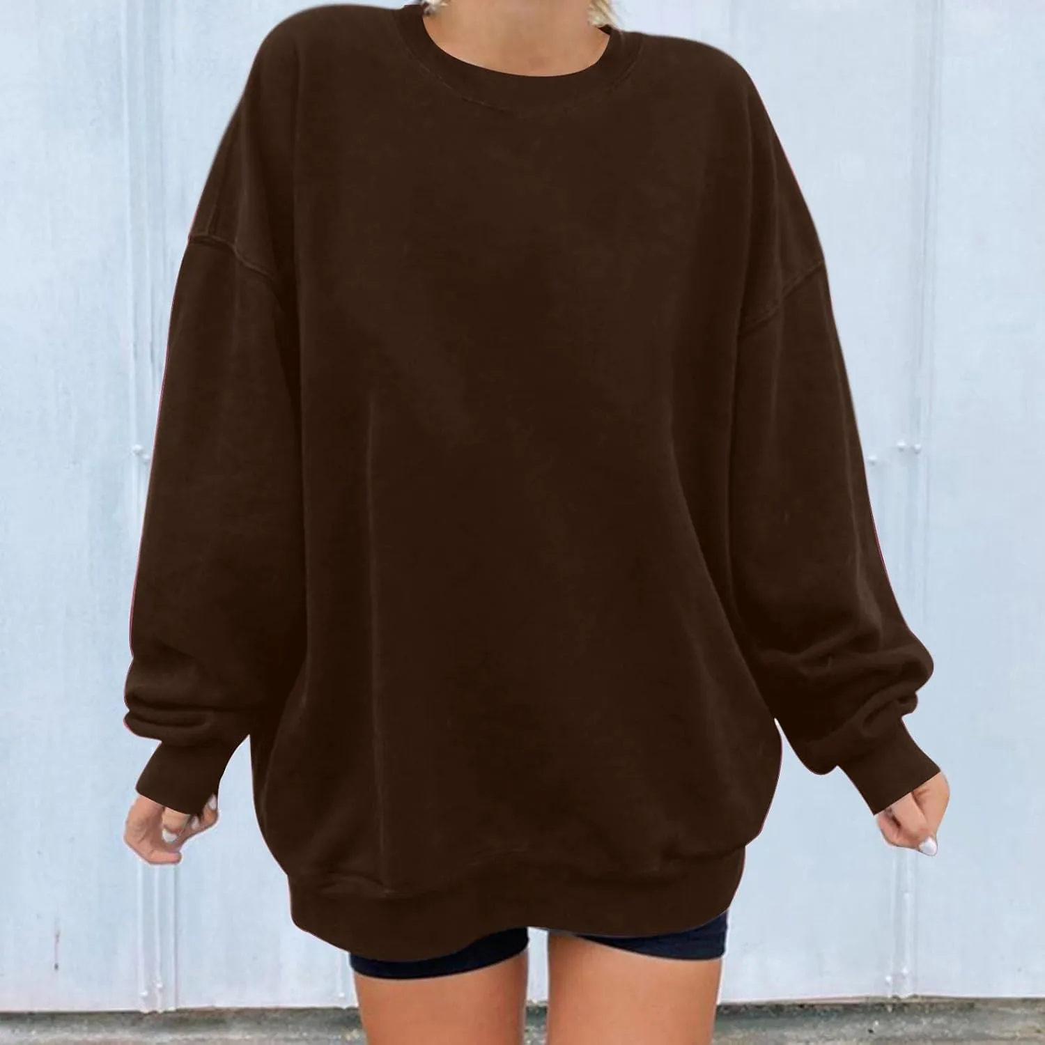 Womens Hoodies Oversized Long Sleeve Casual Shirts Soild Lightweight Pullover Sweatshirt Fall Fashion Clothes 2024