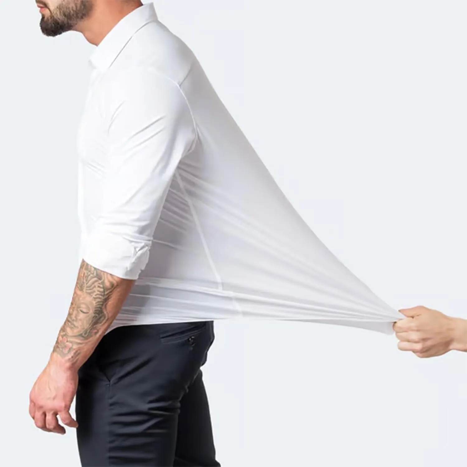 Zealburst Shirts, Stretch Non-Iron Anti-Wrinkle Shirt, Short Sleeve Black Button up Men, Casual Cotton Shirt