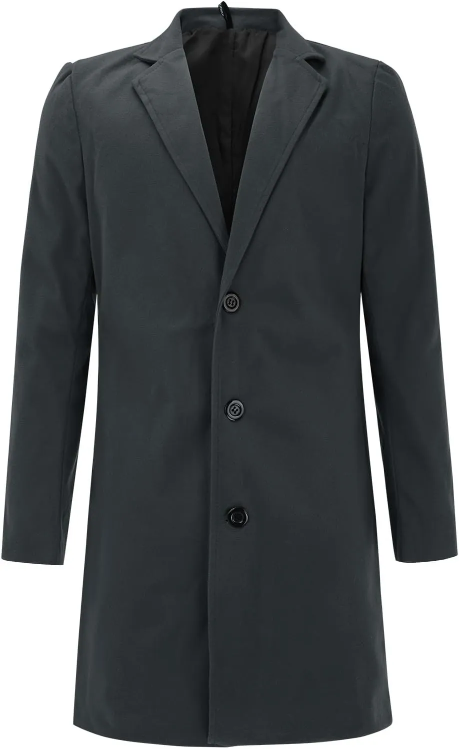 ZYXTIM Men's Casual Trench Coat Wool Blend Pea Coat Notched Collar Single Breasted Warm Winter Long Jacket Oversize Overcoat